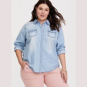 Torrid Denim Chambray Button Down